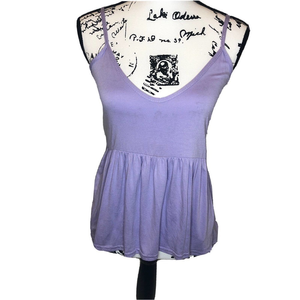 Boohoo Womens Size 6 Charlie Strappy Peplum Cami Top NWT Lilac
